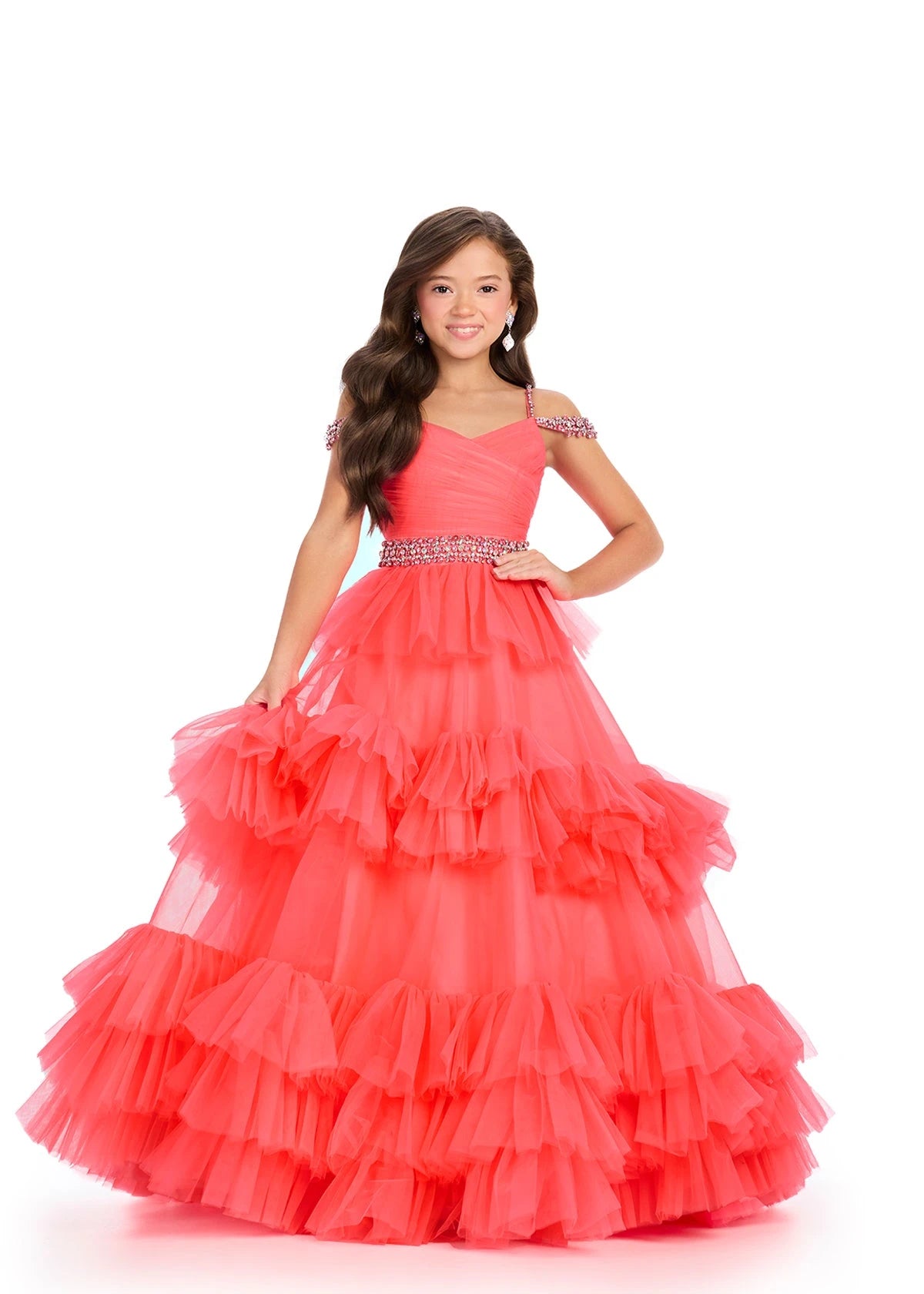 Ashley-Lauren-8216-girls-cocktail-dress-velvet-bodice-layered-organza-skirt