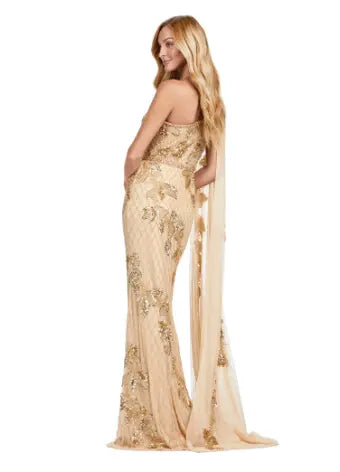 The Ashley Lauren 11434 Long Prom Dress is the epitome of elegance and sophistication. With a one shoulder design, fully beaded gown, and floor length silhouette, this dress will make you feel like a star on any special occasion. The sleeve adds a touch of formality, perfect for pageants or formal events. A twist on a classic. This gorgeous fully beaded gown features a one shoulder floor length sleeve for the perfect touch of drama.  Sizes Available: 0,2,4,6,8,10,12,14,16,18,20,22,24