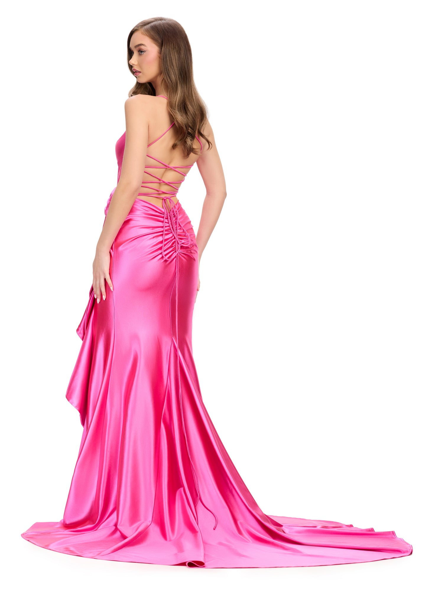 Ashley Lauren 11638 Prom Dress Corset Bow Ruffle Formal Pageant Gown