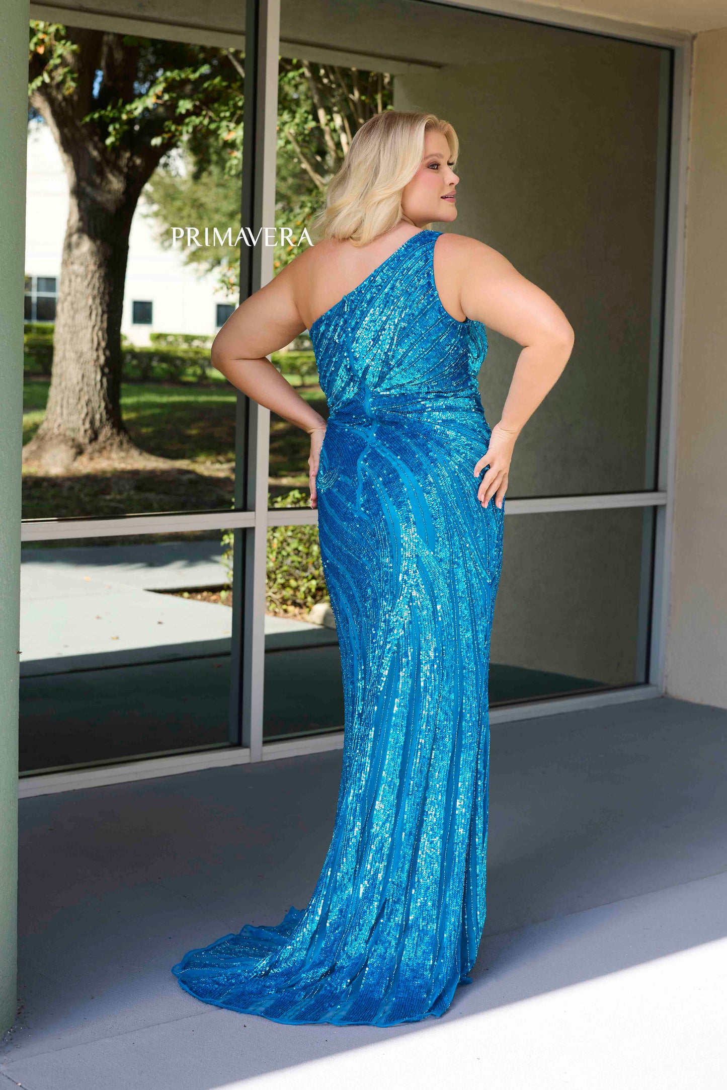 This elegant Primavera Couture 14075 plus size prom dress boasts a stunning one shoulder design with intricate sequin detailing. Perfect for formal occasions and pageants, this gown will make you stand out with its glamorous and luxurious look. Feel confident and beautiful in this figure-hugging and elegant dress.

Sizes: 14W-24W

Colors: Grape, Peacock, Red, Sage Green