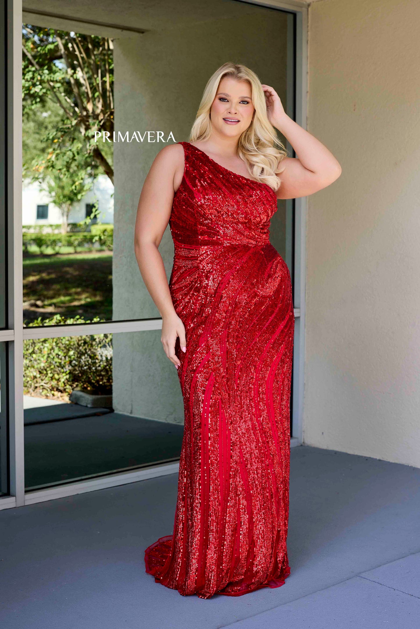 This elegant Primavera Couture 14075 plus size prom dress boasts a stunning one shoulder design with intricate sequin detailing. Perfect for formal occasions and pageants, this gown will make you stand out with its glamorous and luxurious look. Feel confident and beautiful in this figure-hugging and elegant dress.

Sizes: 14W-24W

Colors: Grape, Peacock, Red, Sage Green