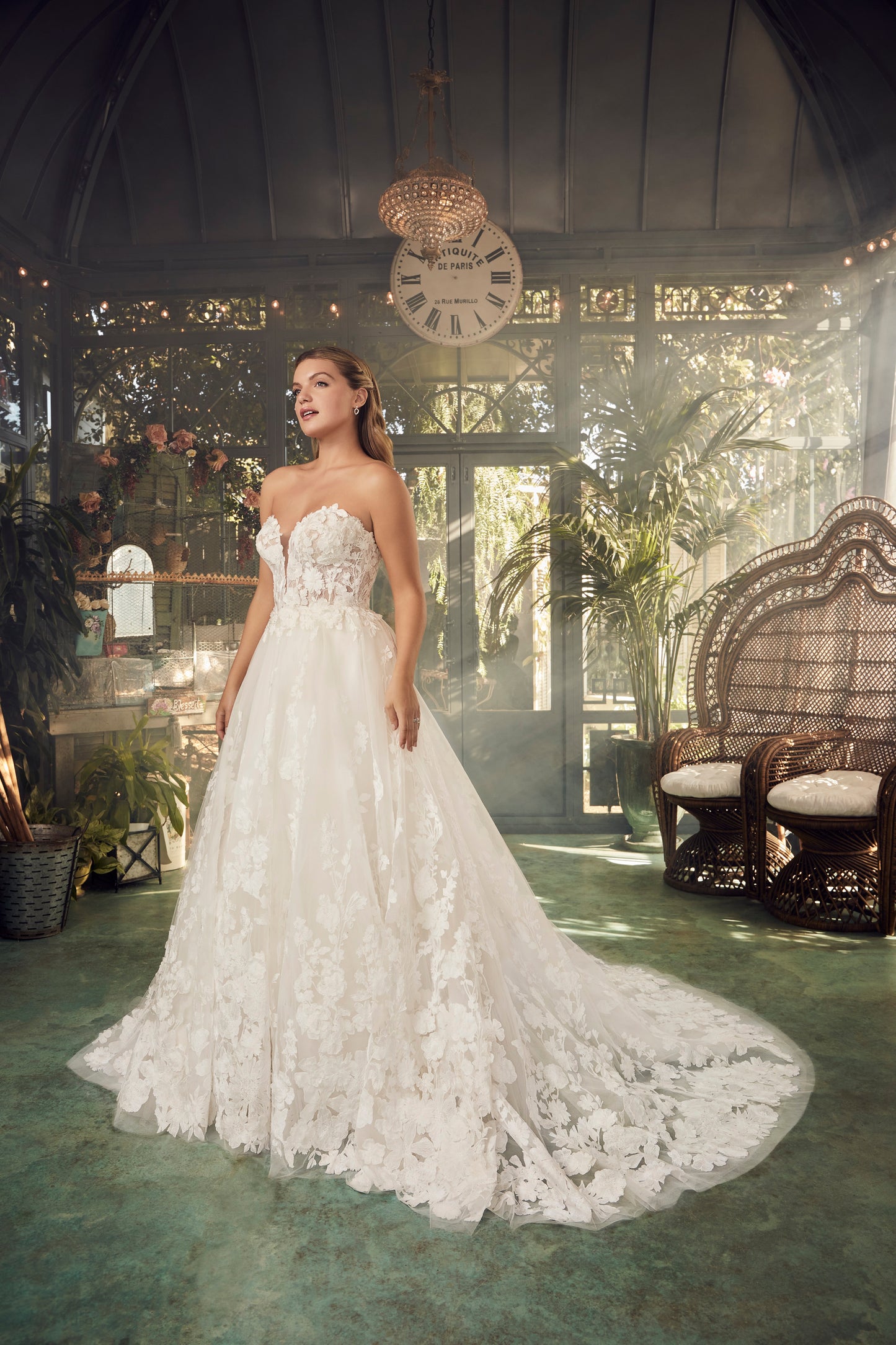 Elevate your bridal look with the Casablanca Bridal 2481 Convertible Lace Wedding Dress. This elegant design boasts a mermaid silhouette, A-line ball gown, and strapless neckline for a truly sophisticated and exclusive feel. The luxurious lace fabric adds a touch of romance, making you feel like a true masterpiece on your special day. Utterly feminine and beautifully tailored, Style 2481 Jolie by Casablanca Bridal is a timeless choice. This fit and flare silhouette is reimagined in Chantilly lace over perfe