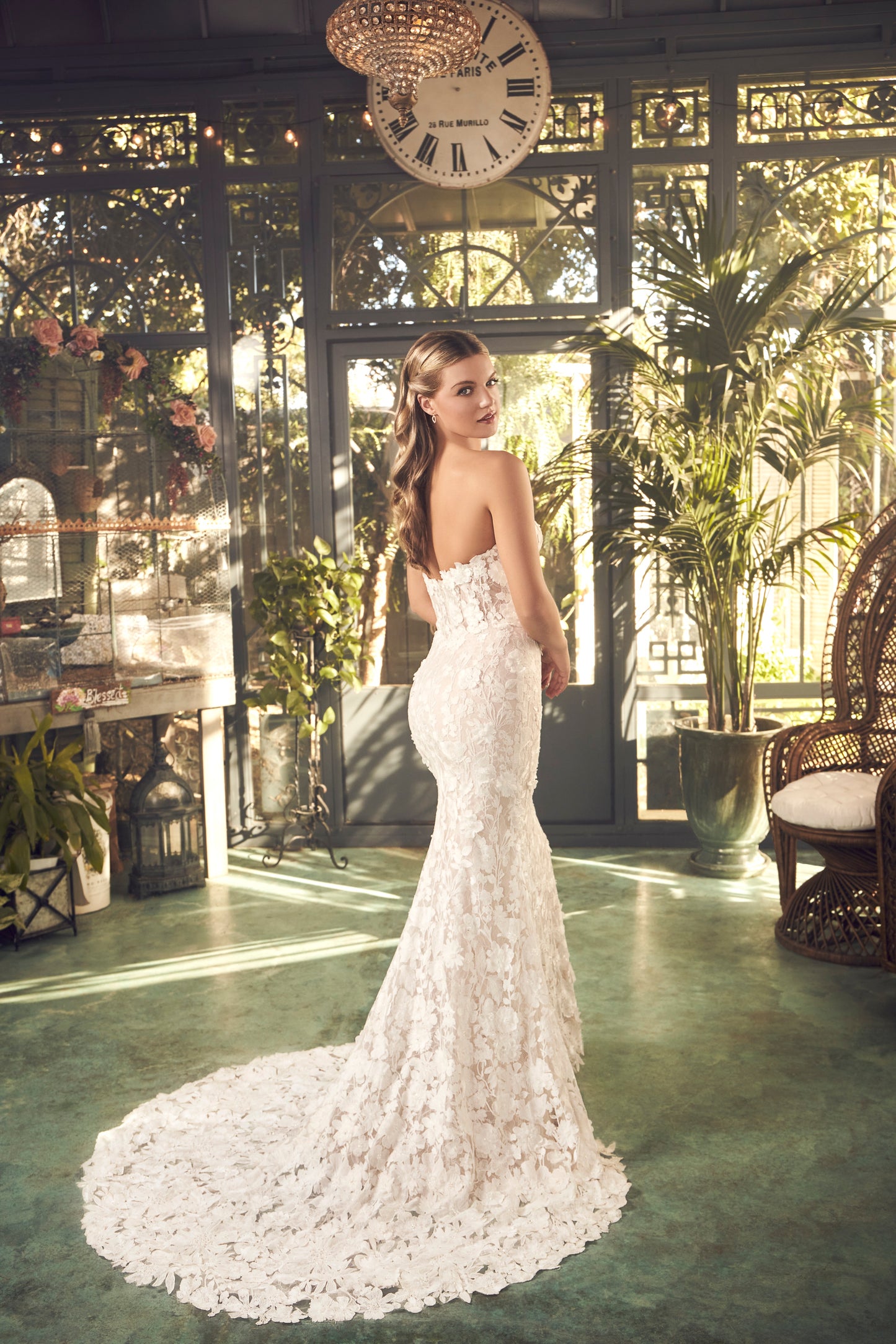 Elevate your bridal look with the Casablanca Bridal 2481 Convertible Lace Wedding Dress. This elegant design boasts a mermaid silhouette, A-line ball gown, and strapless neckline for a truly sophisticated and exclusive feel. The luxurious lace fabric adds a touch of romance, making you feel like a true masterpiece on your special day. Utterly feminine and beautifully tailored, Style 2481 Jolie by Casablanca Bridal is a timeless choice. This fit and flare silhouette is reimagined in Chantilly lace over perfe