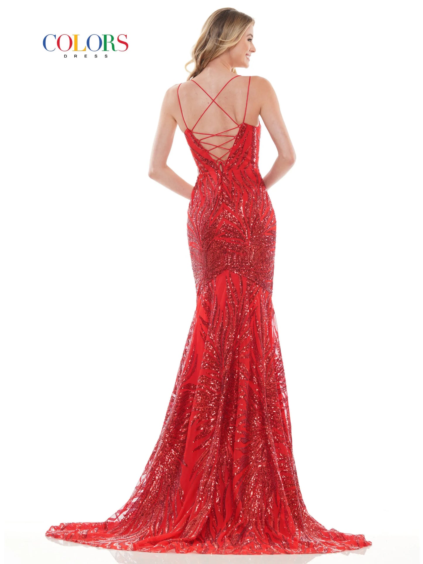 This stunning Colors Dress 2743 showcases a fitted mermaid silhouette with a flattering scoop neck and intricate sequin detailing. The long prom dress is perfect for formal events and pageants, offering a glamorous look that will make you stand out. Made with high-quality fabric, it guarantees both style and comfort for any occasion.