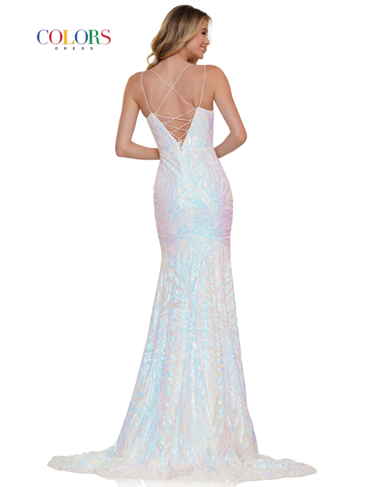 This stunning Colors Dress 2743 showcases a fitted mermaid silhouette with a flattering scoop neck and intricate sequin detailing. The long prom dress is perfect for formal events and pageants, offering a glamorous look that will make you stand out. Made with high-quality fabric, it guarantees both style and comfort for any occasion.