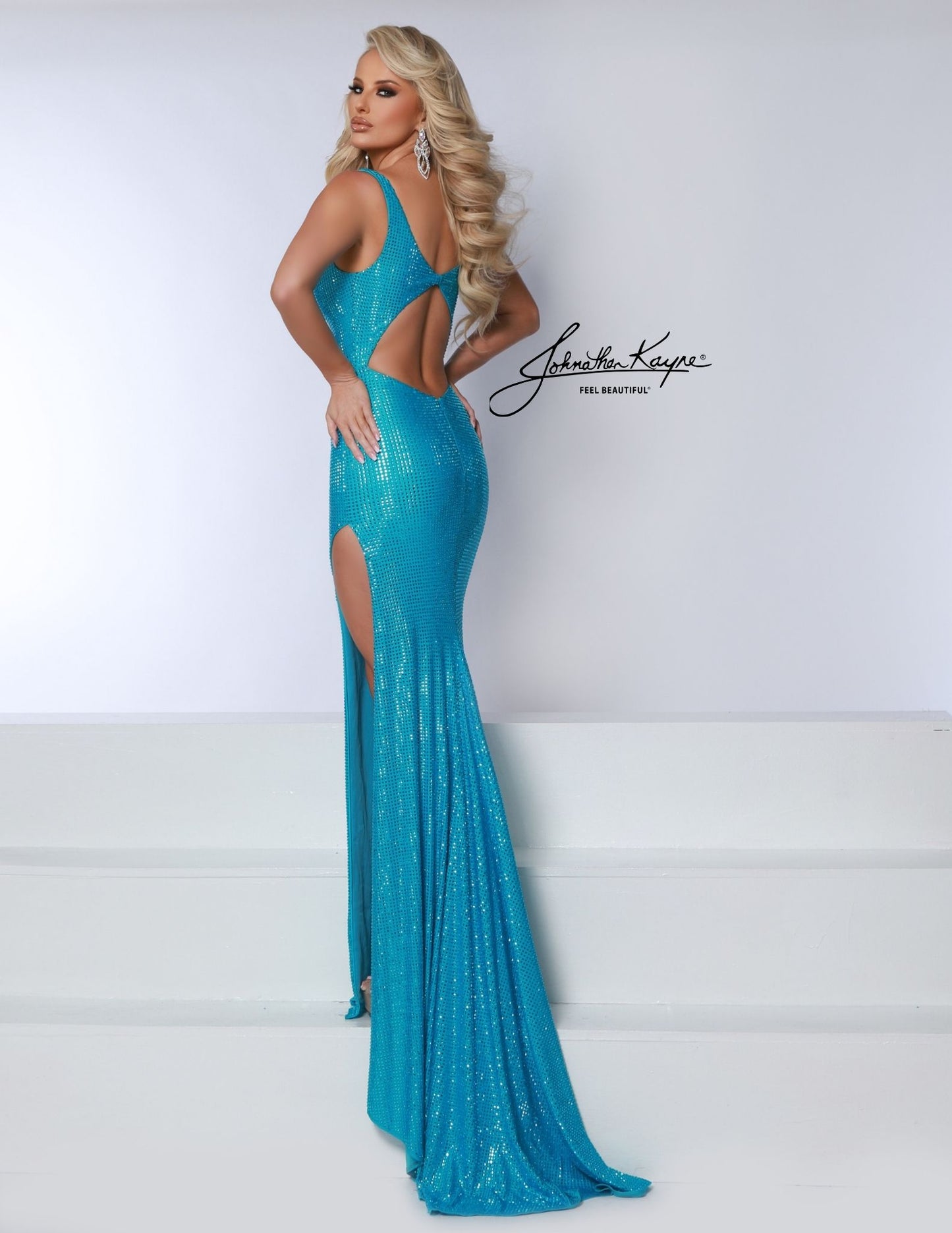 Johnathan Kayne 3059 Fitted Prom Dress Sweetheart Neckline Cut Outs Backless Slit Train