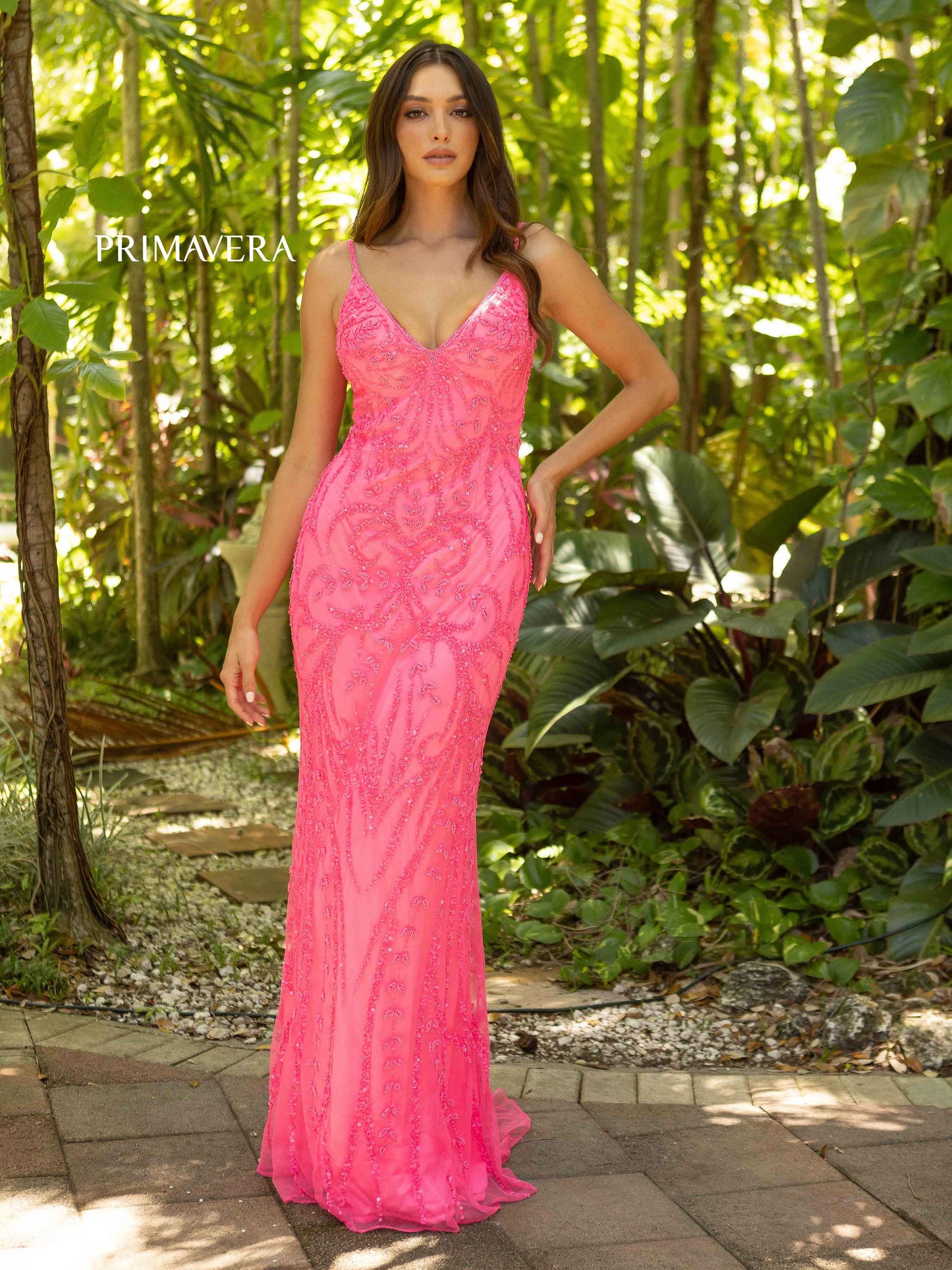 Primavera Couture 3793 This is a fully sequined long fitted Evening Gown with a V Neckline and a Sweeping Train.  This dress is an excellent choice for your special evening event such as prom or pageant.   Available colors:  PURPLE,NEON LILAC,BLACK,NEON CORAL,BRIGHT BLUE,IVORY,MIDNIGHT,ROSE,EMERALD,ROYAL BLUE,BLUE,RED,MINT,BABY PINK,NEON PINK,SAGE GREEN Available sizes:  000, 00, 0, 2, 4, 6, 8, 10, 12, 14, 16, 18