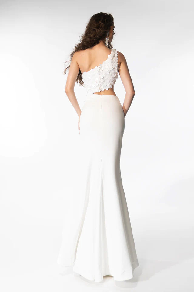 Expertly designed by Ava Presley, this formal pageant gown will make you stand out from the crowd. Featuring a beaded one-shoulder design and a sleek jersey skirt, this dress exudes elegance and sophistication. Say goodbye to boring prom dresses and hello to a show-stopping look with Ava Presley 39247.