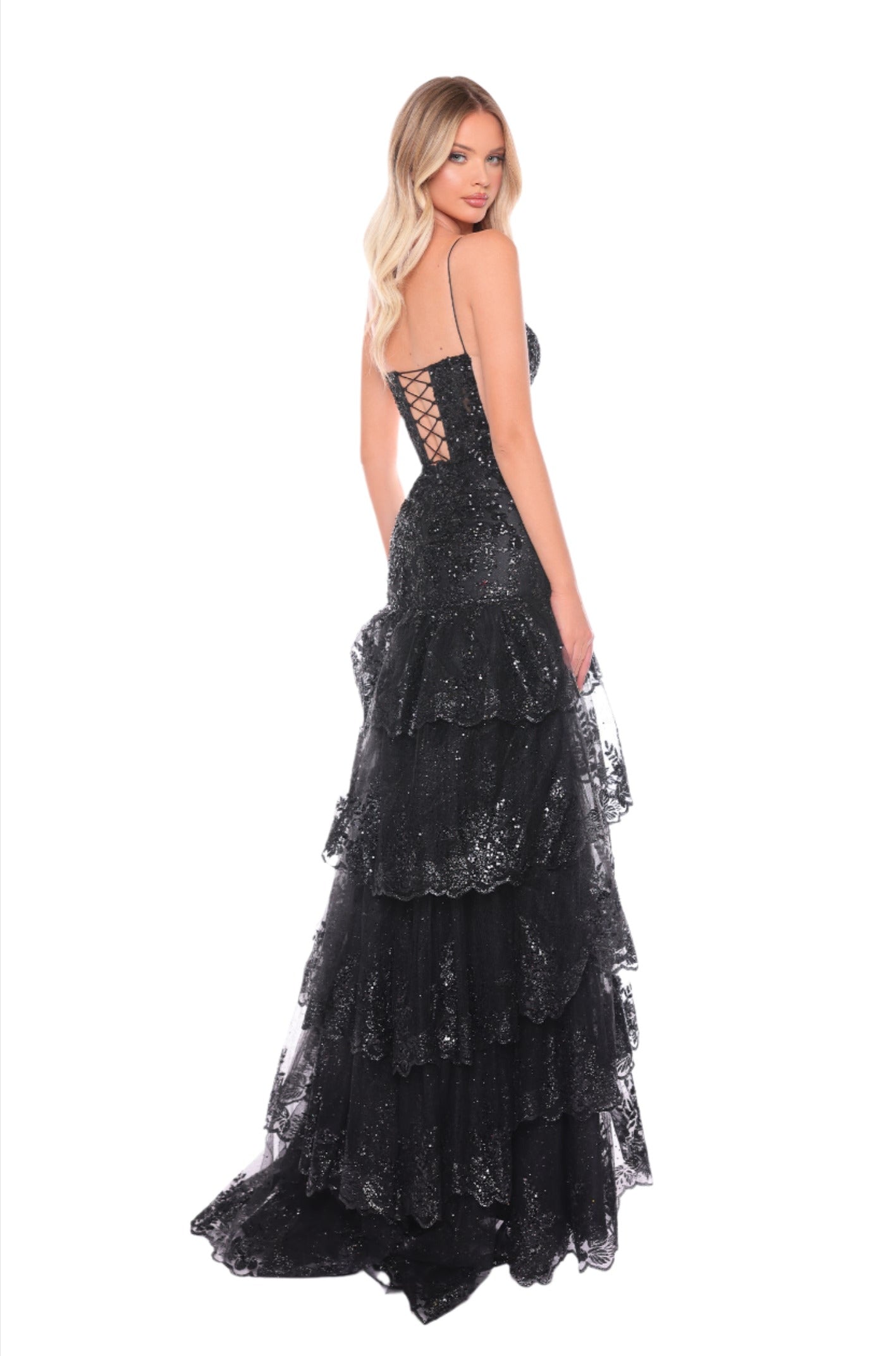 The Amarra 88500 dress features a stunning sequin fit and flare design, adorned with elegant ruffle and a dramatic slit for a glamorous touch. This formal dress is perfect for pageants, prom, or any special occasion, making you feel like a true beauty queen. Step into sophistication with this stunning dress, 