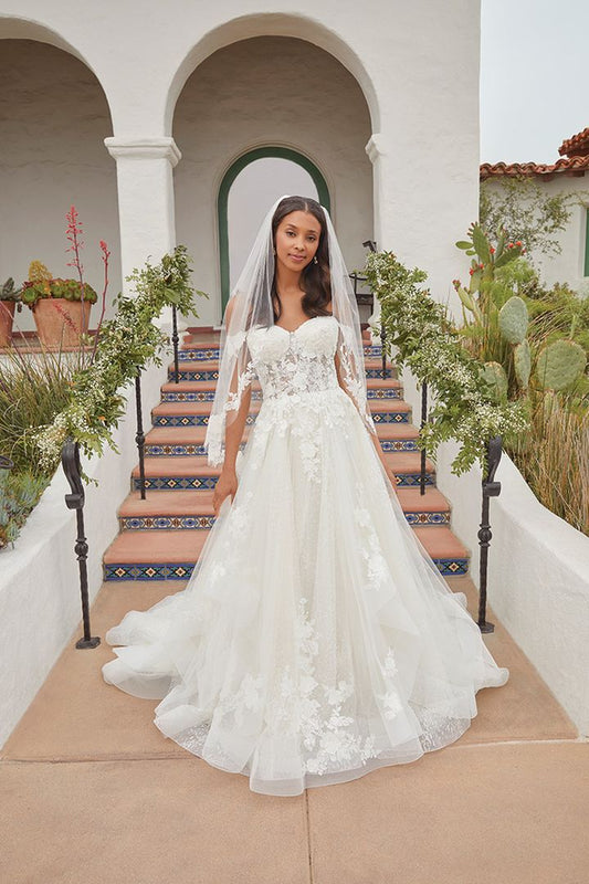 Beloved Bridal B372 Wedding Dress by Casablanca Bridal Lace Off the Shoulder Ballgown