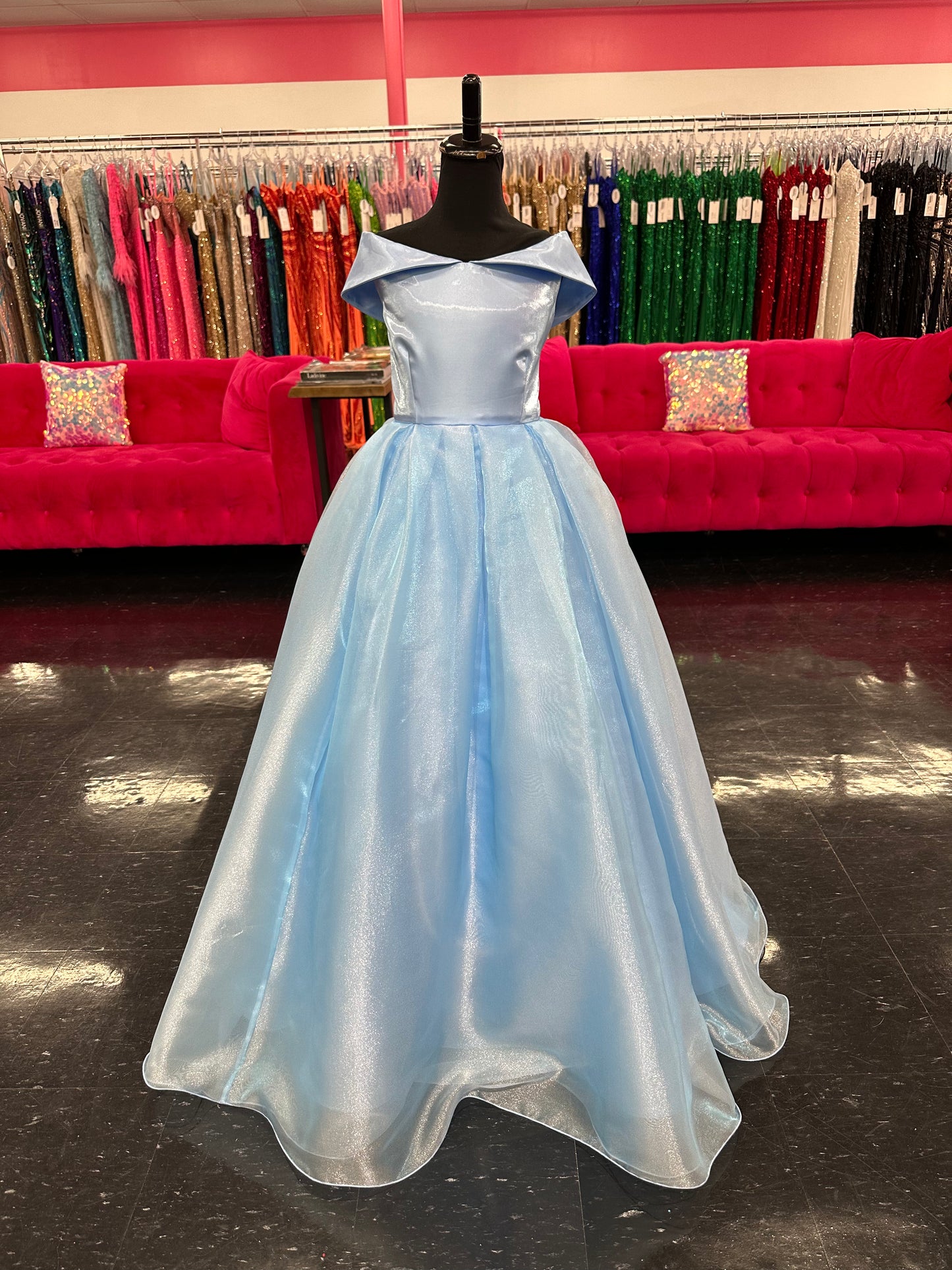 Look like a princess in Marc Defang 5059 Girls Long off the shoulder A line Ballgown. Its beautiful, full-length design will give your little girl an elegant and graceful look. The comfortable fabric and unique design guarantee a perfect fit for any occasion. For additional colors refer to swatches.&nbsp;