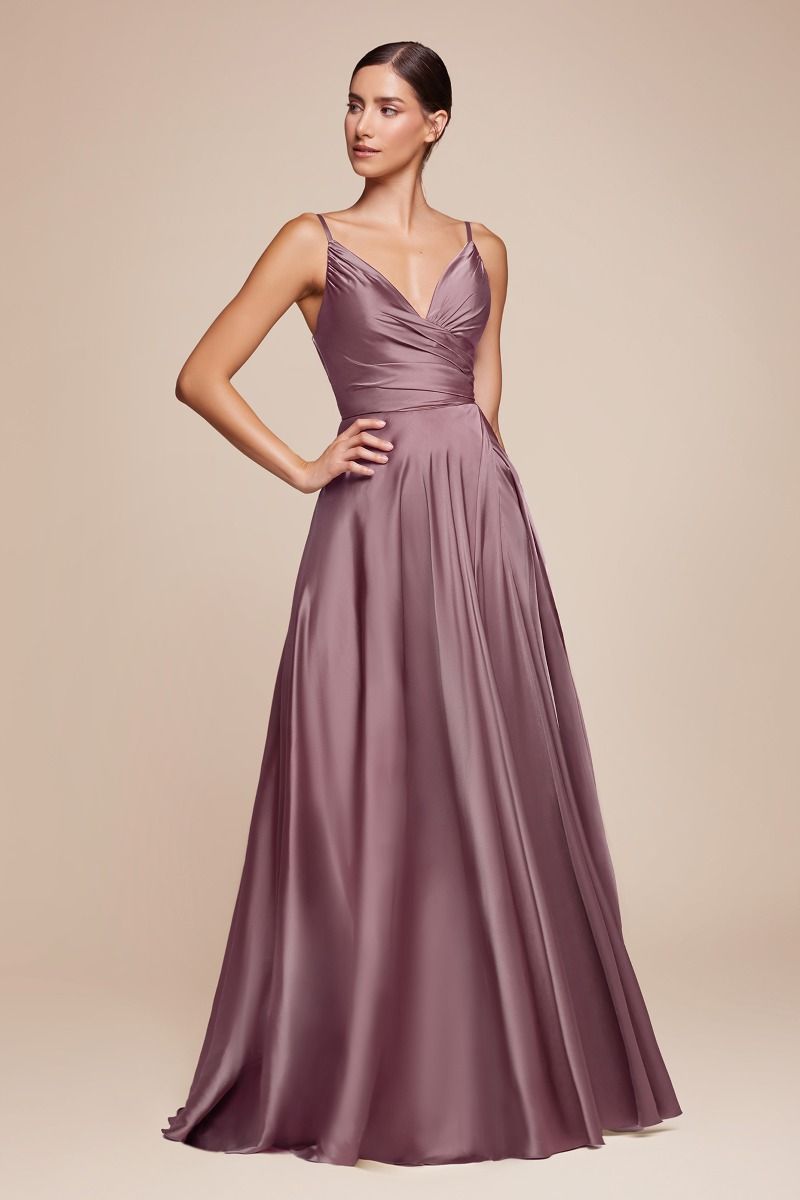 Ladivine 7485 Bridesmaids Dress Soft Satin A-Line Sweetheart Neckline Slit