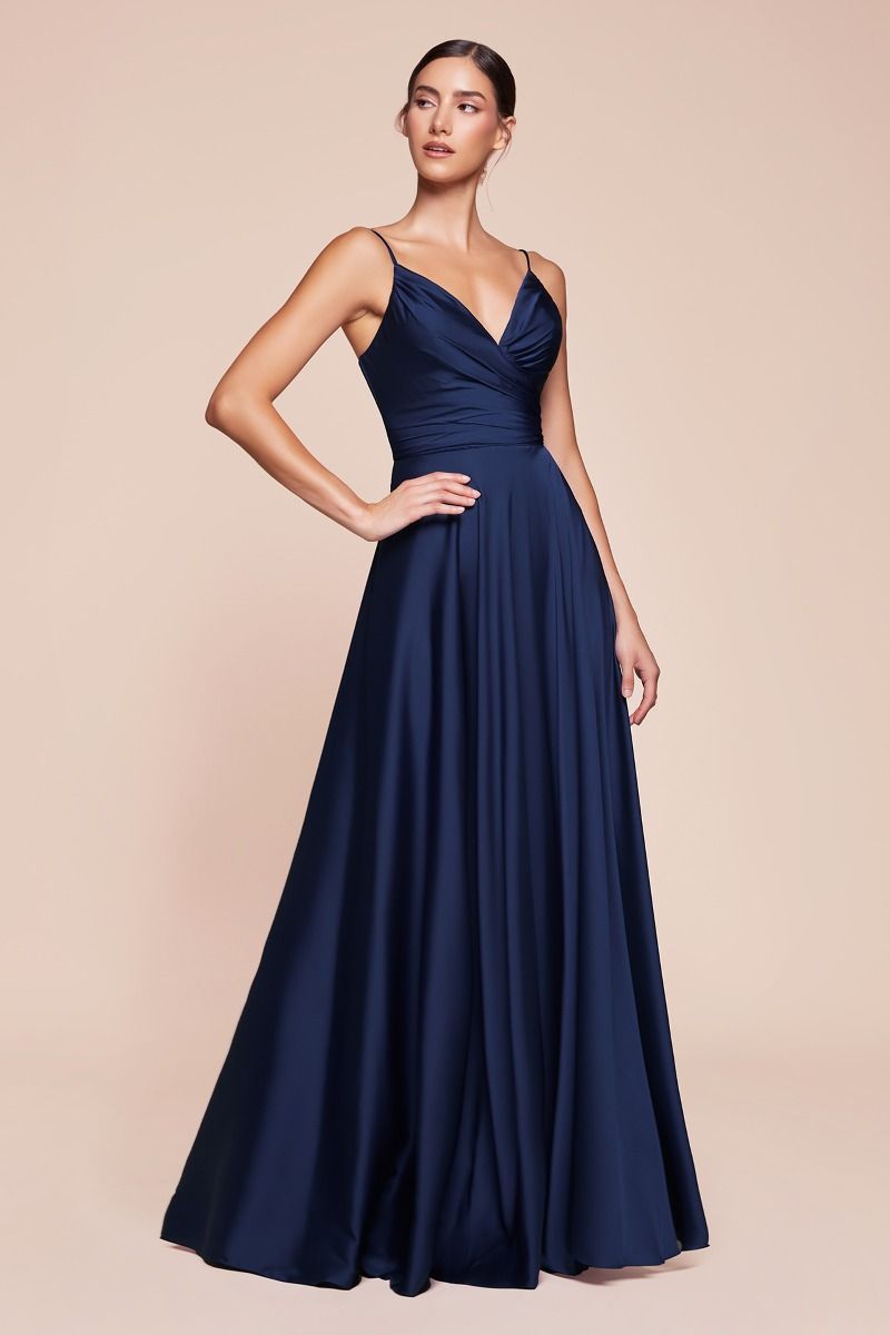 Ladivine 7485 Bridesmaids Dress Soft Satin A-Line Sweetheart Neckline Slit