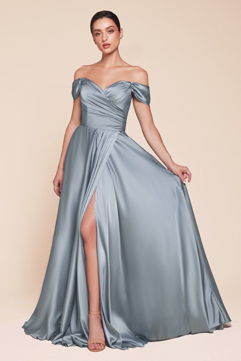 Ladivine 7493C Bridesmaids Dress Curvy Off the Shoulder A Line Evening Gown