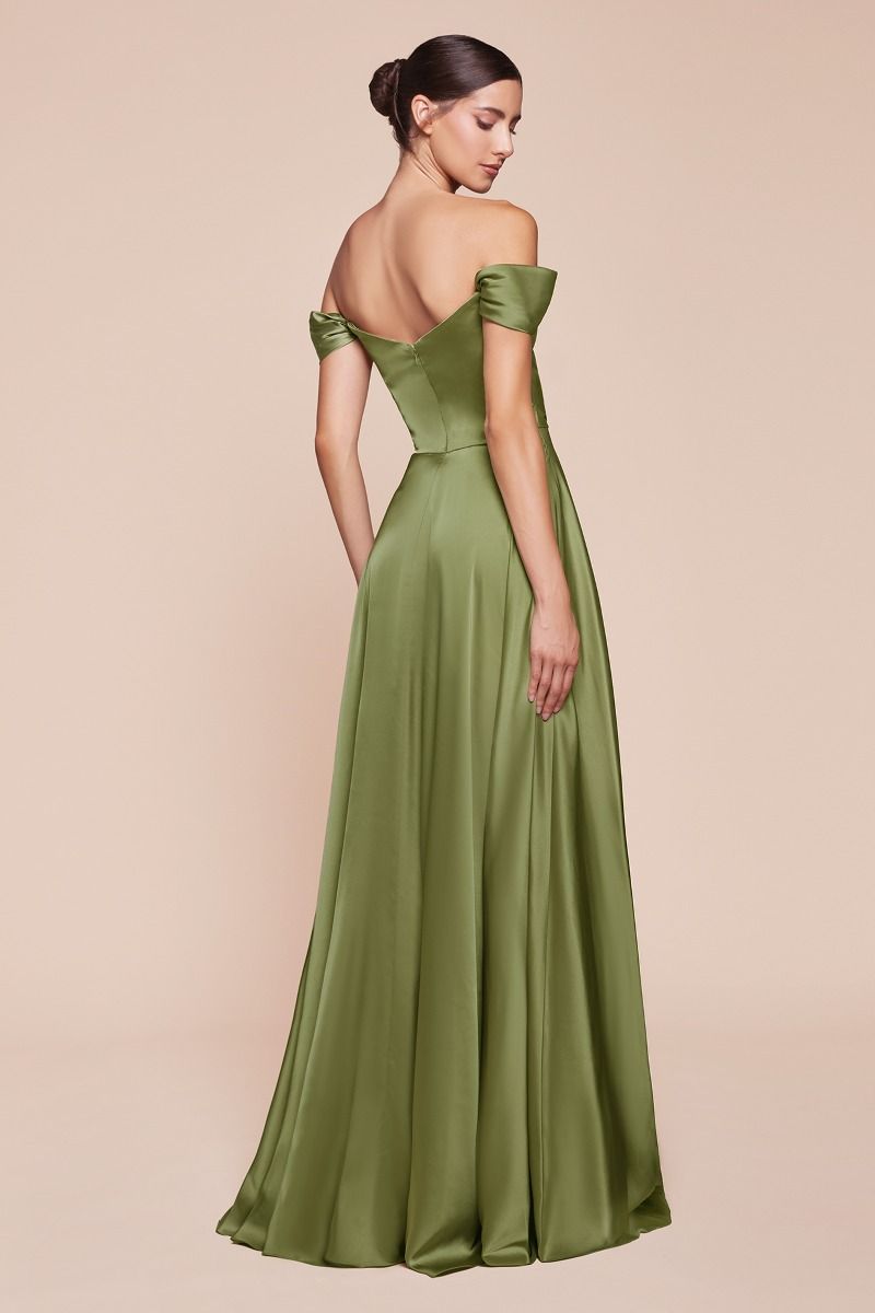 Ladivine 7493 greenery bridesmaids dress back