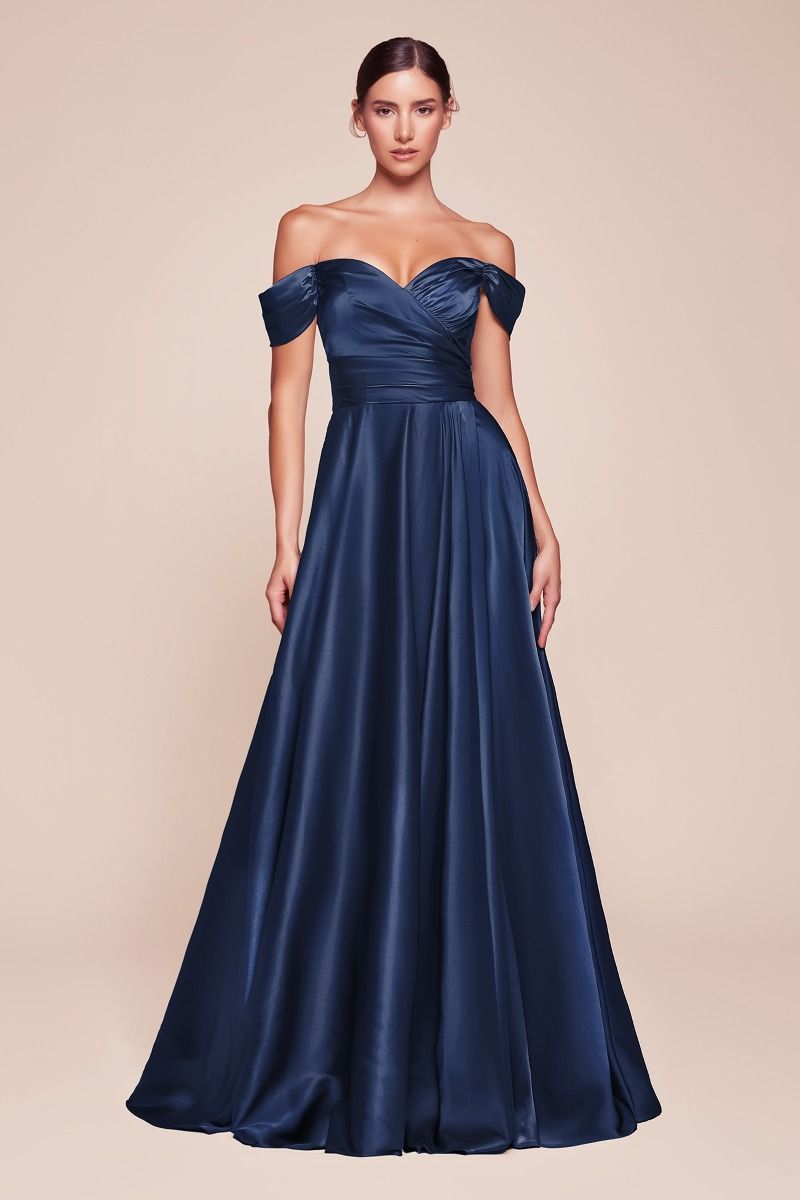 Ladivine 7493C Bridesmaids Dress Curvy Off the Shoulder A Line Evening Gown