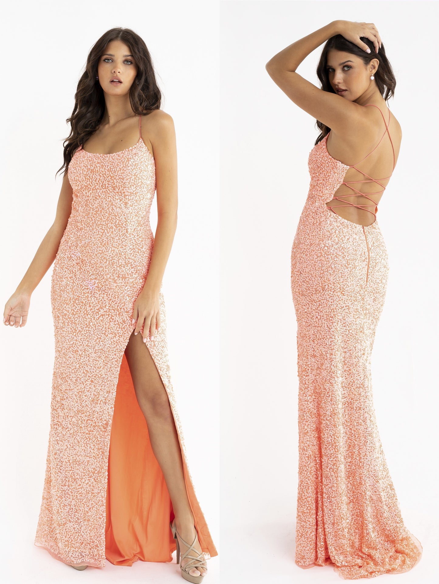 PRIMAVERA-COUTURE-3290-NEON-CORAL-PROM-DRESS-FRONT-LONG-SCOOP-NECKLINE-LACE-UP-CORSET-BACK-TIE-SIDE-SLIT-SWEEPING-TRAIN