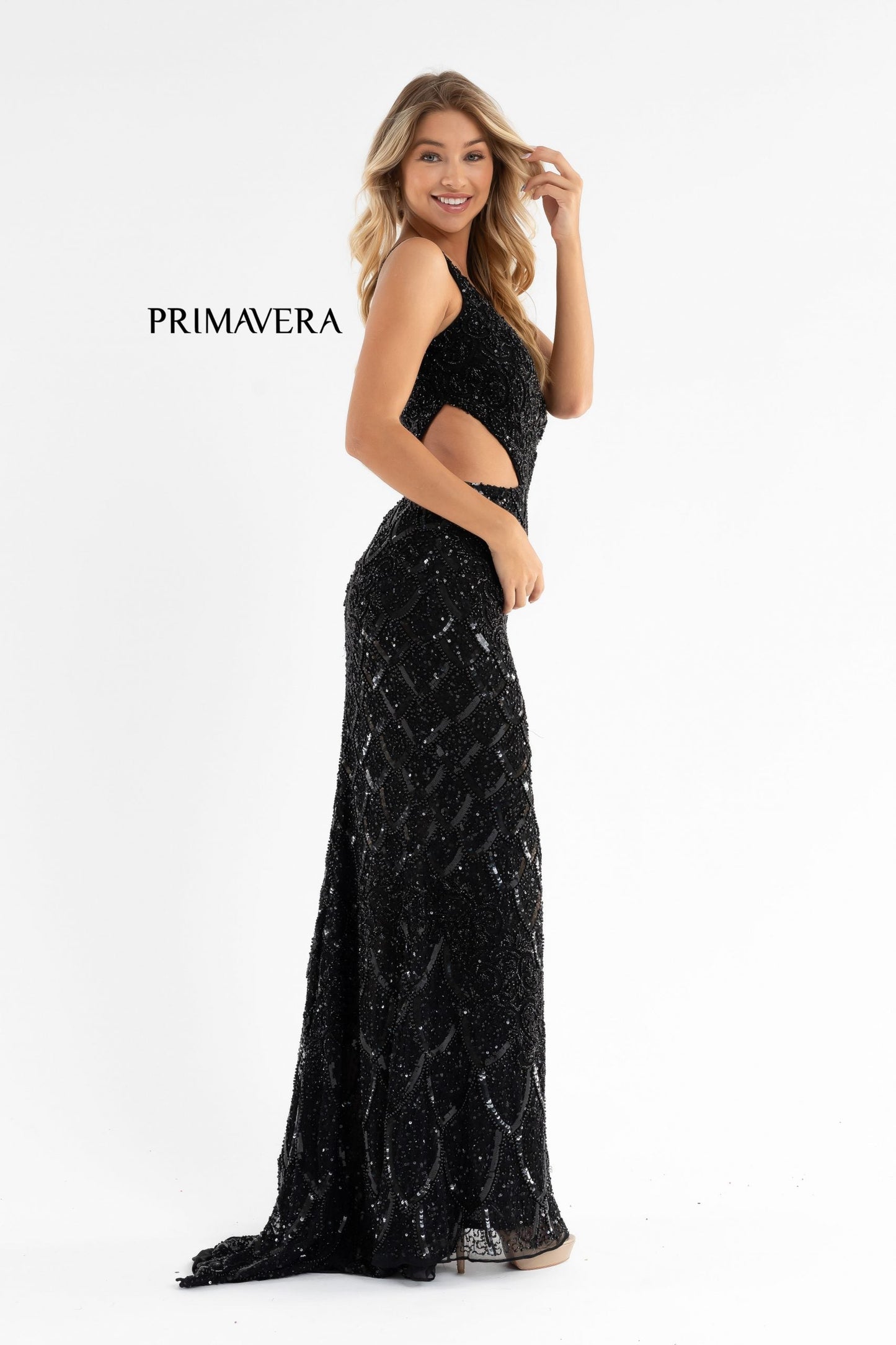 Primavera Couture 3729 Prom Dress One Shoulder Iridescent