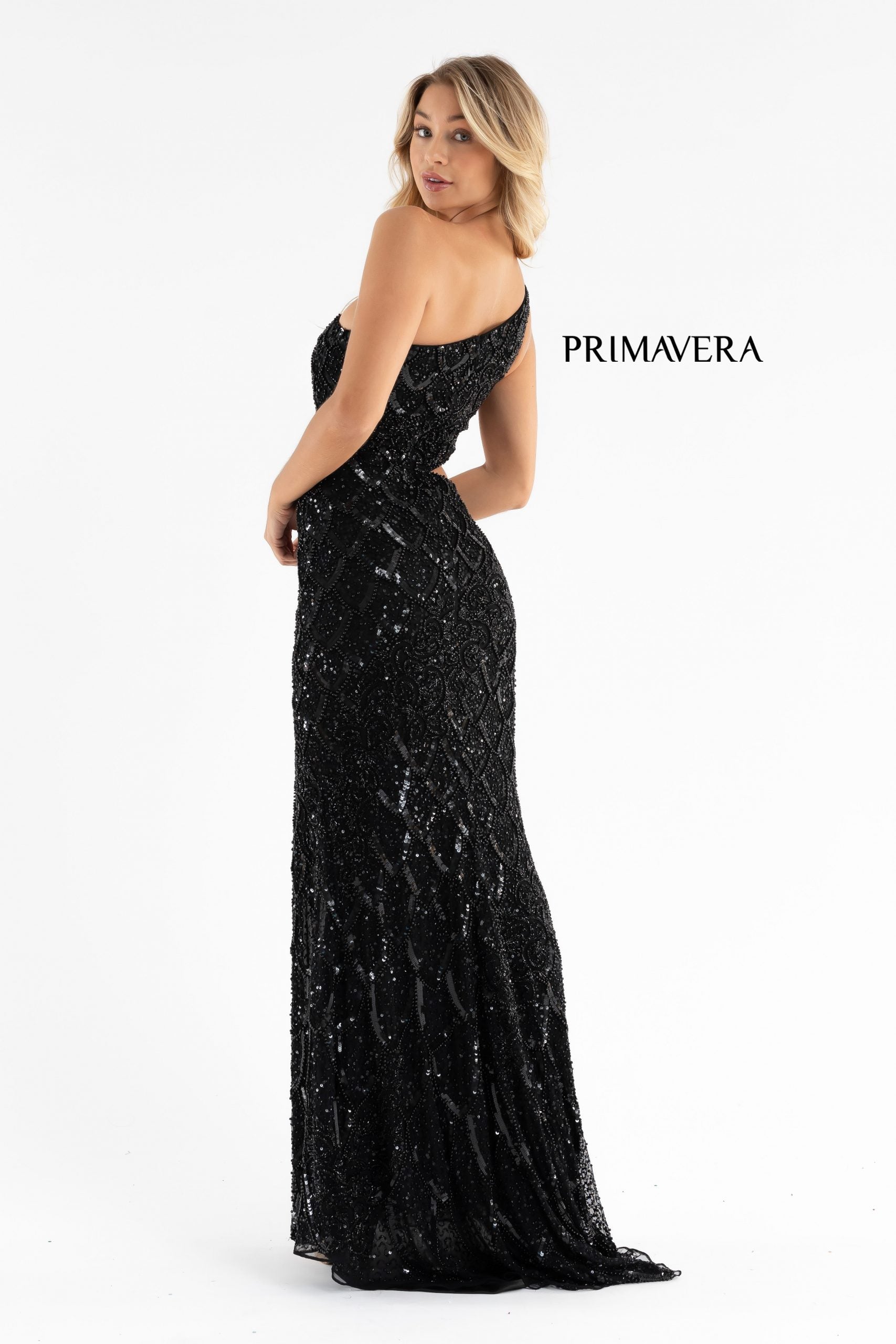 Primavera Couture 3729 Prom Dress One Shoulder Iridescent