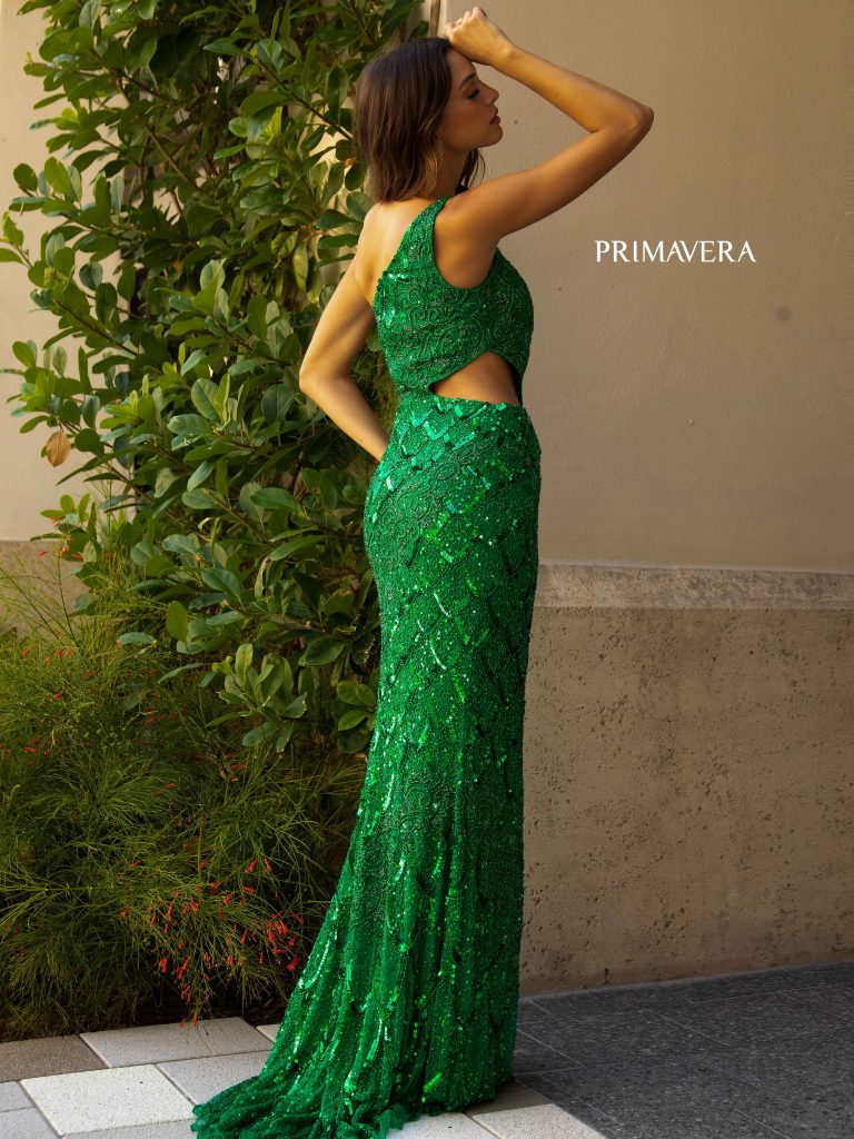 Primavera Couture 3729 Prom Dress One Shoulder Iridescent