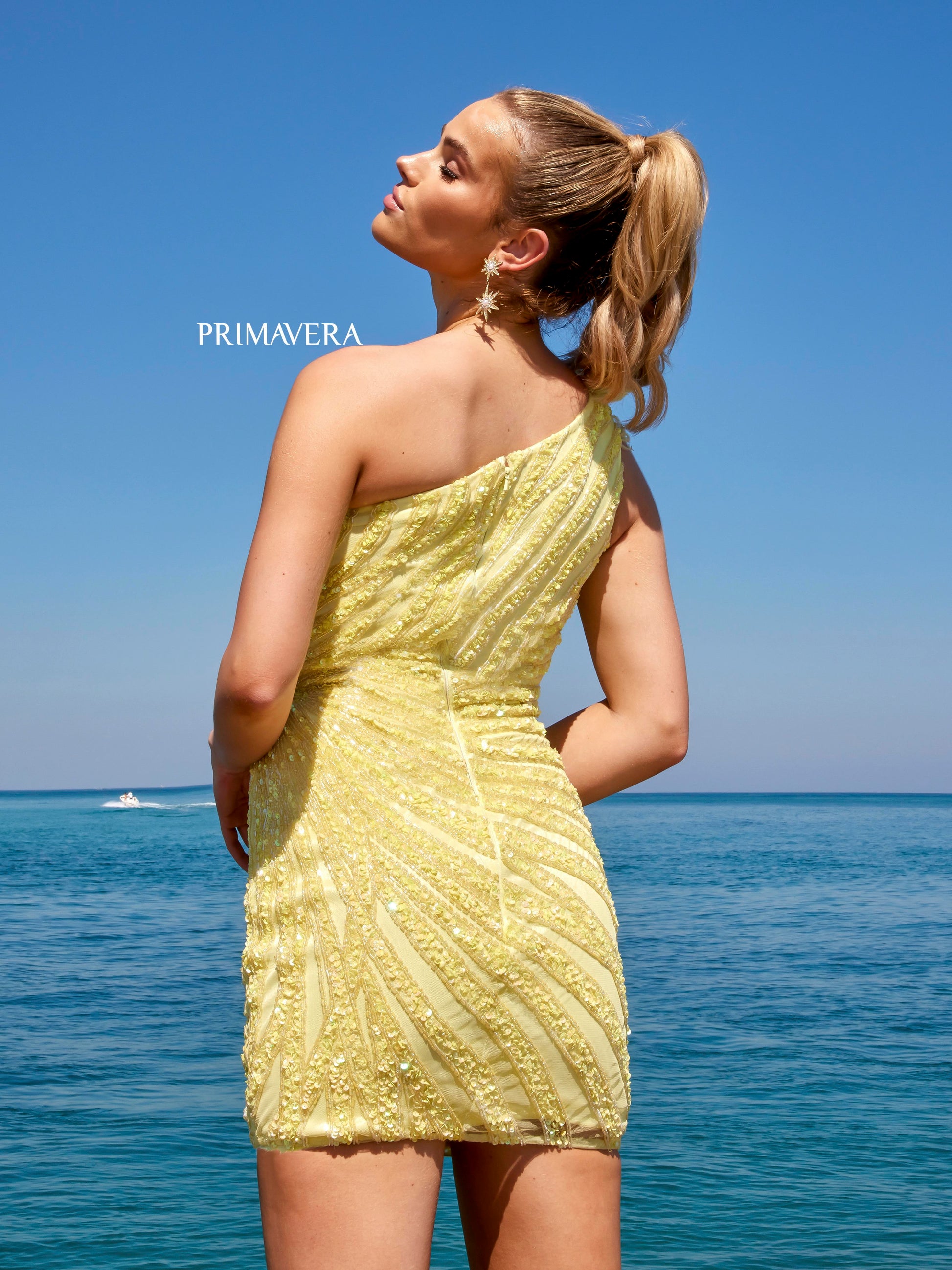 Primavera Couture 4004 One Shoulder Cocktail Dress