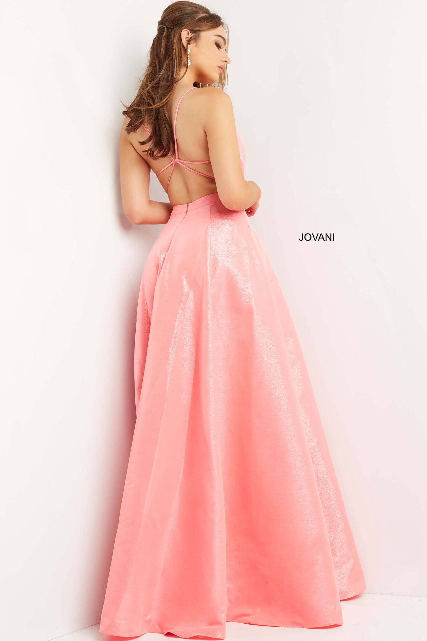 Jovani 08156 Long Ballgown Prom Pageant Gown Pockets V Neck Dress  AvailabLe Size- 00-24  Available Color- Hot Pink, Green