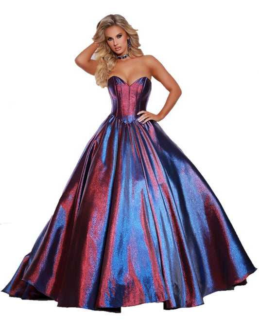 Johnathan Kayne 2411 Long A Line Ballgown Corset Prom Dress Shimmer Formal gown  Available Sizes: 0-18  Available Colors: Aqua/Silver, Pink/Gold, Raspberry