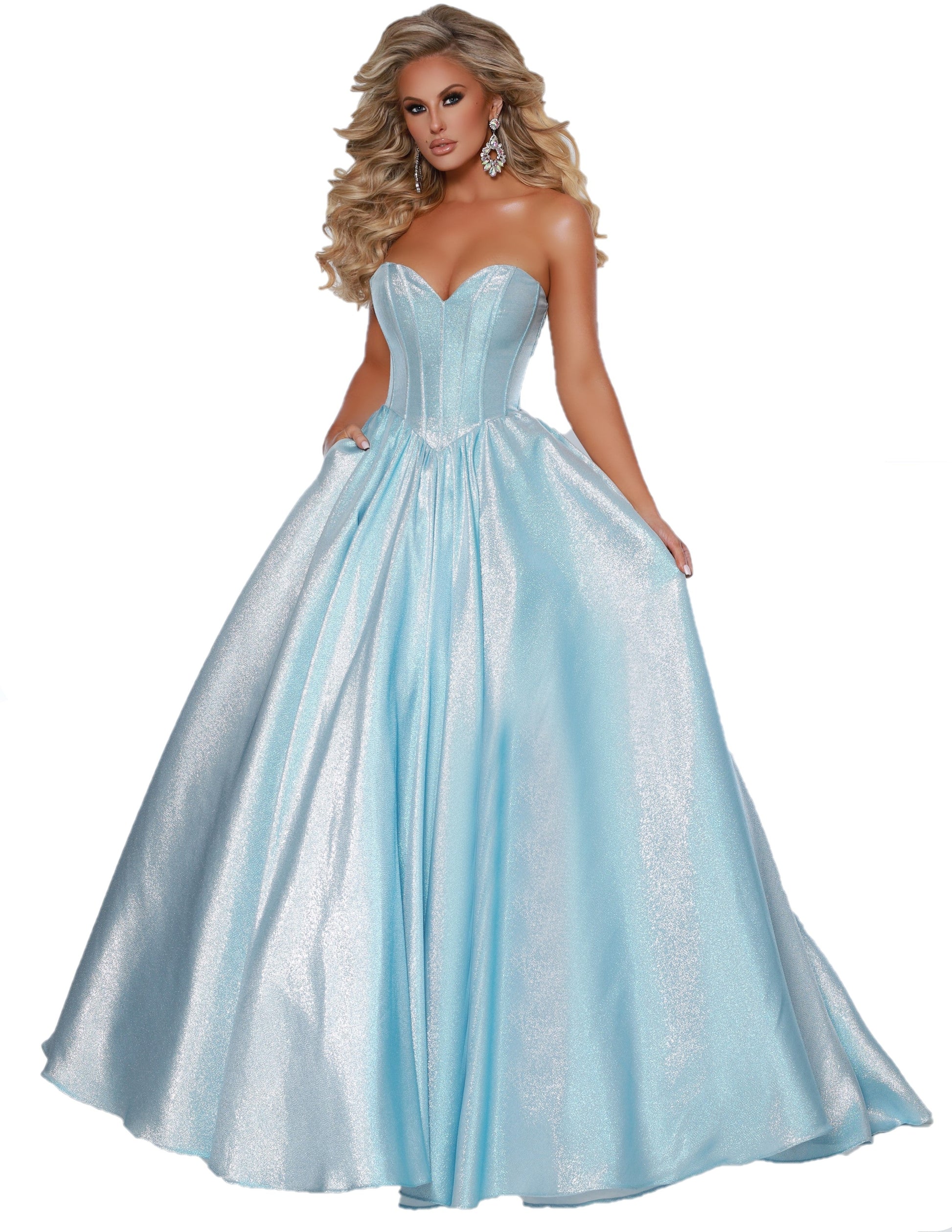 Johnathan Kayne 2411 Long A Line Ballgown Corset Prom Dress Shimmer Formal gown  Available Sizes: 0-18  Available Colors: Aqua/Silver, Pink/Gold, Raspberry