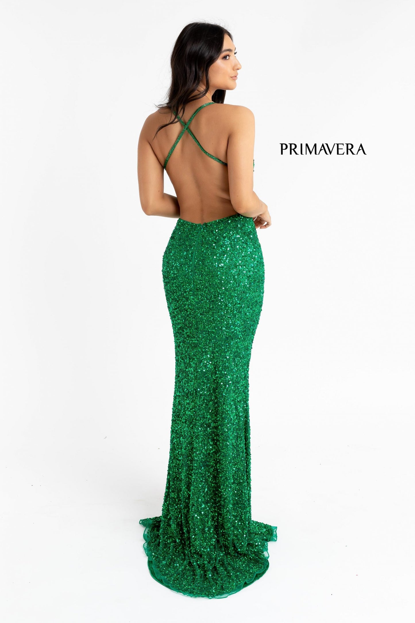 Primavera Couture 3291 Size 6 Neon Lilac Long Fitted Backless Sequin Prom Dress Formal Evening Gown