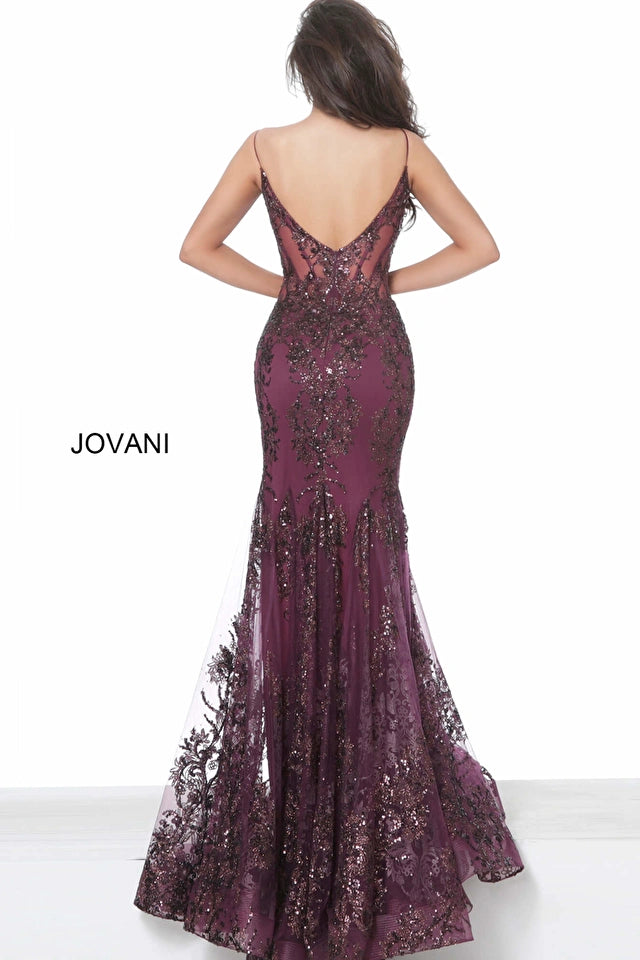 Jovani 3675 Prom Dress. Shine like a Diamond in Jovani 3675! This Gown Features an Embellished Sheer Corset Style Bodice with a Deep V Neckline. Mermaid Silhouette with a Glitter & Crystal Overlay on Tulle. 