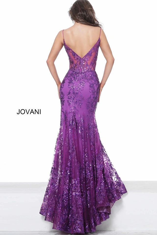 Jovani 3675 Prom Dress. Shine like a Diamond in Jovani 3675! This Gown Features an Embellished Sheer Corset Style Bodice with a Deep V Neckline. Mermaid Silhouette with a Glitter & Crystal Overlay on Tulle. 