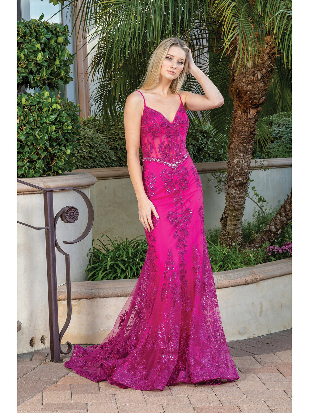 DQ 4118 is a Long fitted Sequin Mermaid Prom Dress & Pageant Gown. Featuring a V Neckline with a sheer bodice with boning & Crystal Belt. Mermaid Silhouette with sweeping train. Available Sizes: XS-3XL  Available Colors: Black, Fuchsia, Gold, Hunter Green, Light Teal, Lilac, Magenta, Mocha, Navy, Rose Gold, Green, Royal Blue, Steel Blue