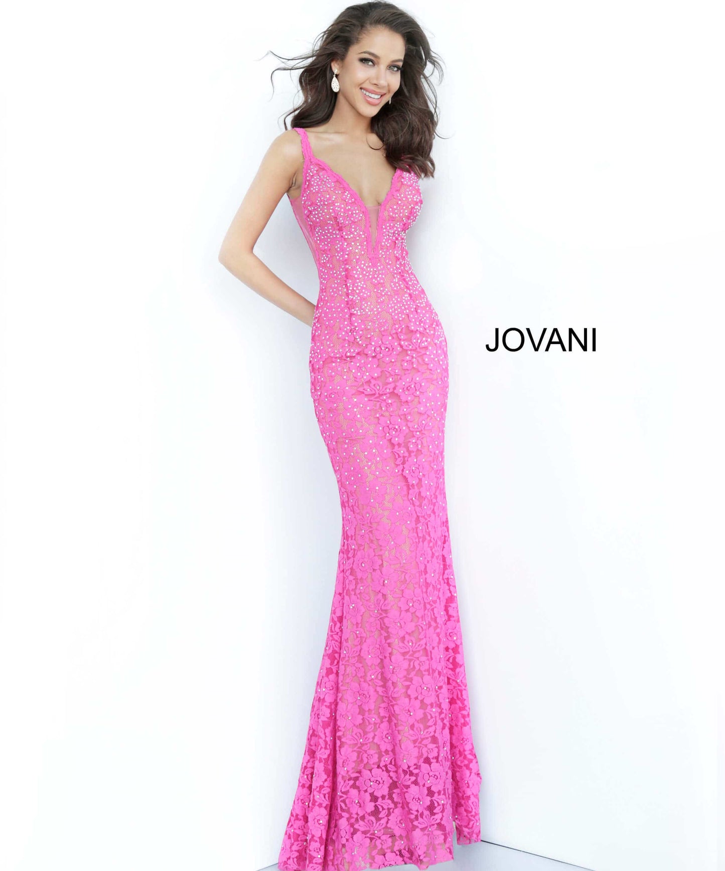 Jovani 48994 embellished stretch lace prom dress pageant gown long evening dress