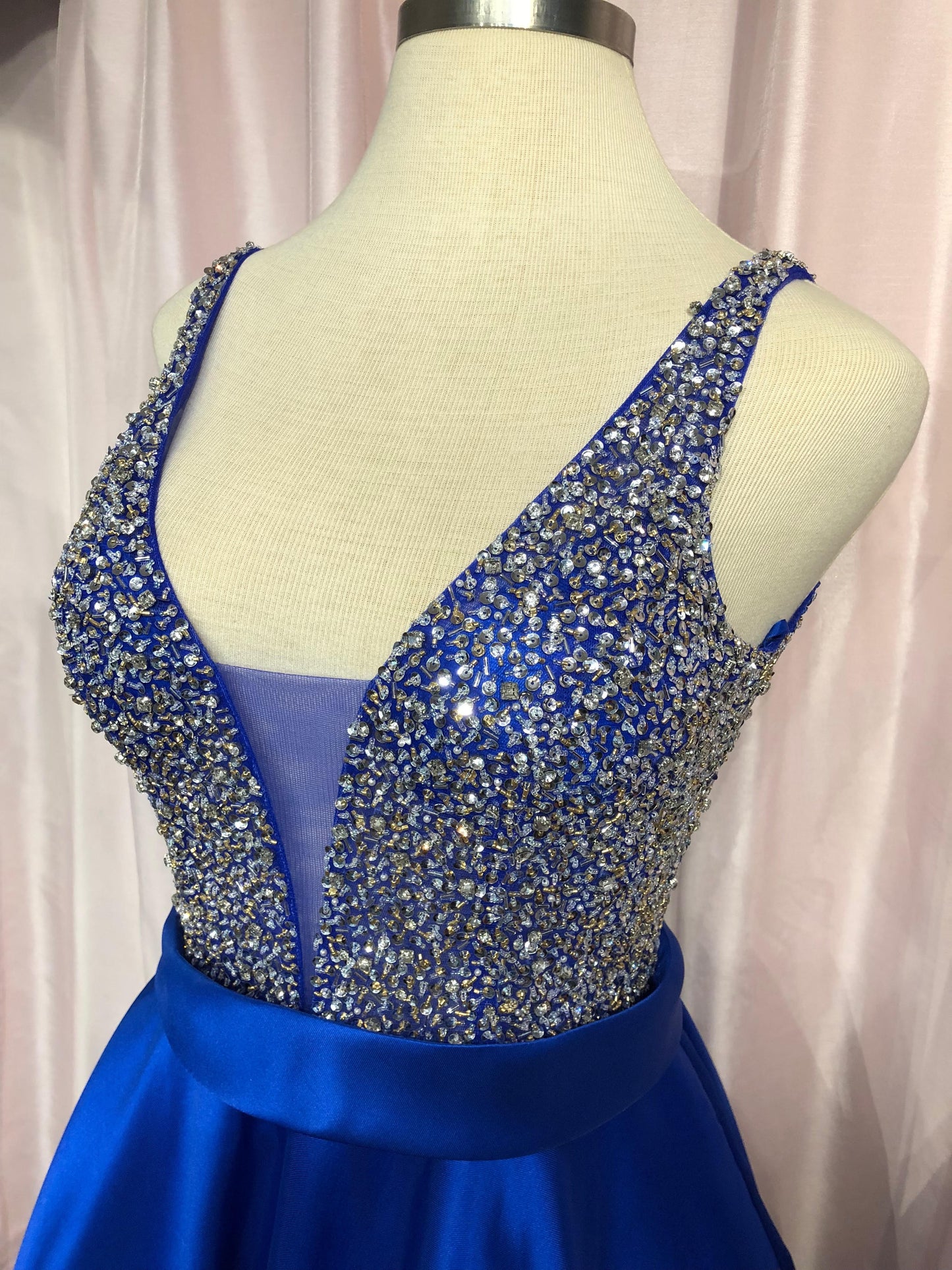 Jovani JVN 55754 Size 6 Royal Beaded A Line Ballgown Prom Dress V Neck