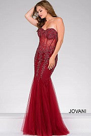 Jovani 5908 Sexy strapless mermaid prom dress evening gown sheer pageant dressJovani 5908 Long Sheer Corset Strapless formal prom and Pageant dress mermaid tulle trumpet skirt crystal rhinestone embellished evening gown fit & Flare 2021 Gown Sequin sweetheart 