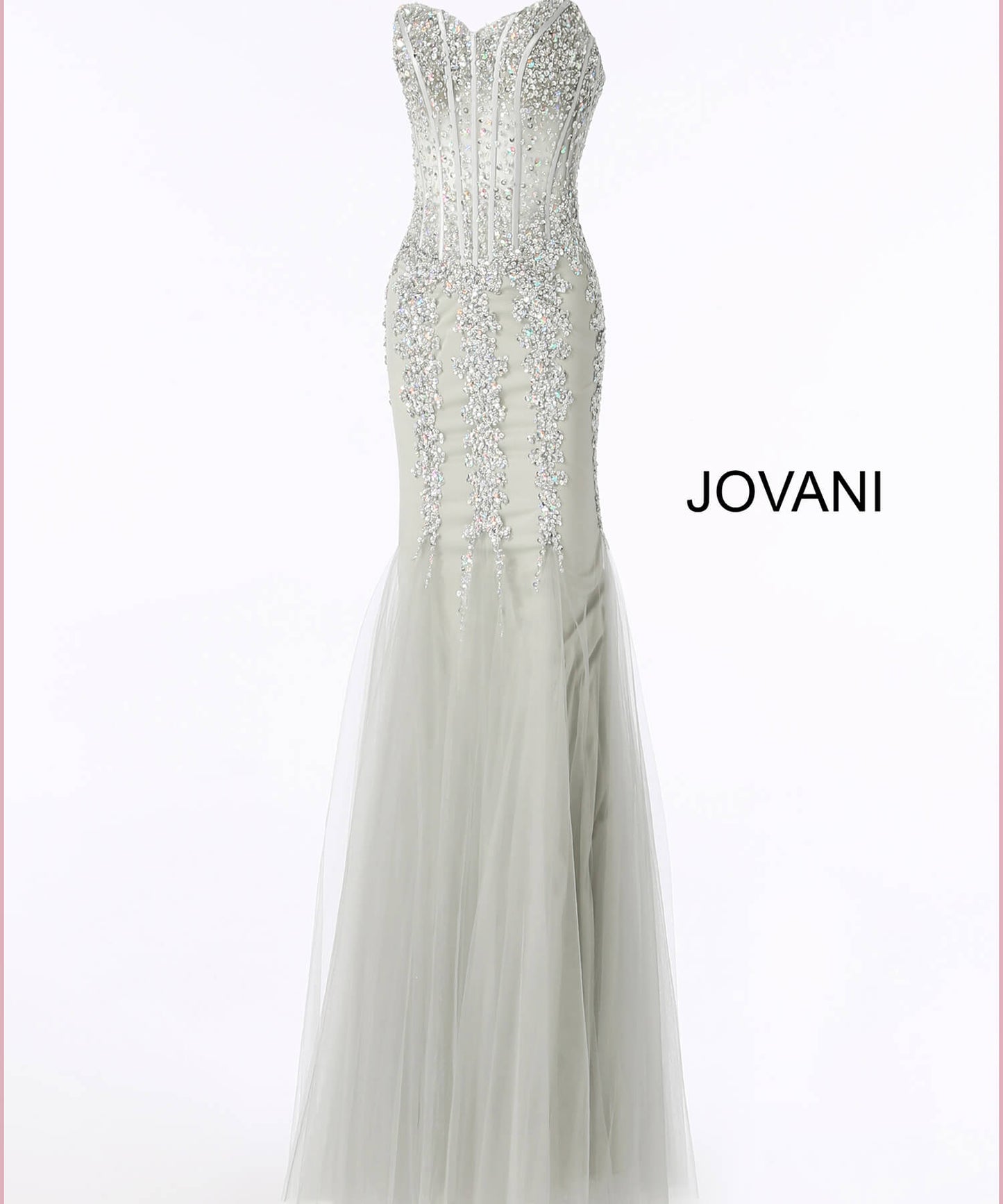 Jovani 5908 Sheer Corset Mermaid Prom Dress Pageant Sexy Embellished Formal Gown