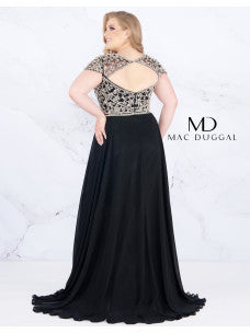 Mac Duggal Couture 66785 Size 22 Black Prom Dress Pageant Gown