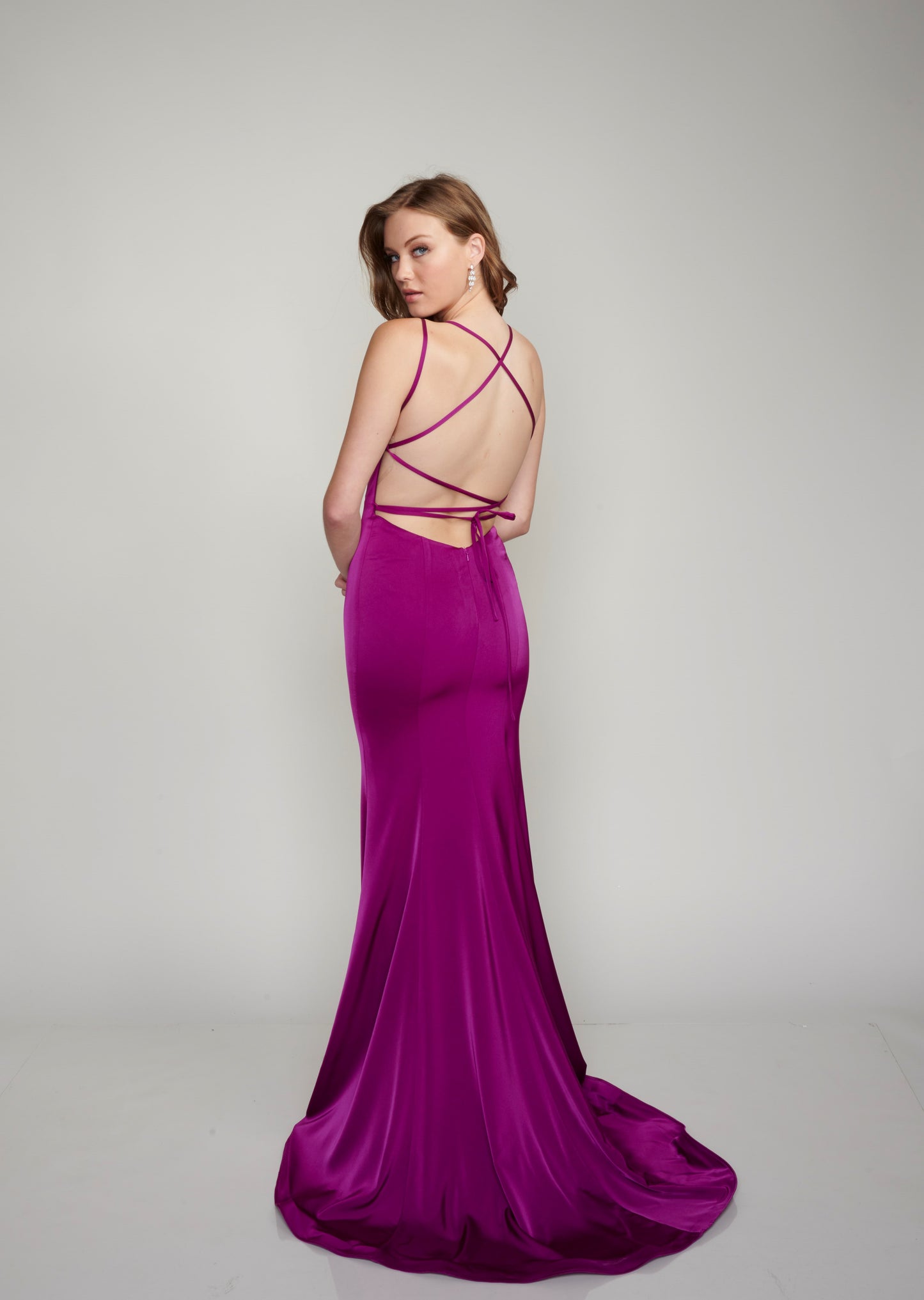 Nina Canacci 9142 Long Mermaid Prom Dress Scoop Neckline Pageant Gown Lace up Tie Back