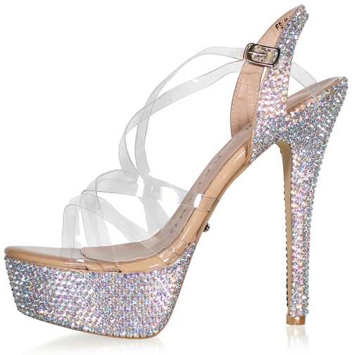 Marc Defang AB CLEAR MARC TOPS Platform Pageant heel Prom Shoe  DESCRIPTION Best seller in pageantry! 6" Heels, 2" Platforms Clear Acrylic Straps Marc tops AB Crystals on the heels and platforms  Perfect swimwear shoes Prom, Pageant model runway shoes Light weight and comfortable, designed to perform on stage and runway Size run true to size  Available Sizes: 5.5, 6, 6.5, 7, 7.5, 8, 8.5, 9, 9.5, 10, 11