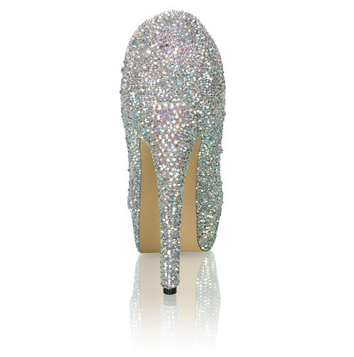 Marc Defang Barbi AB Crystal Platform Heel Prom Shoe  DESCRIPTION Featured crystal color: AB crystals Peep toes pumps, Heel height: 6" heels, 2" platforms  100% custom handmade product. Breathtaking craftsmanship Medium width, run true to size Available Sizes: 5.5, 6, 6.5, 7, 7.5, 8, 8.5, 9, 9.5, 10, 11 (Average 30 days before Arrival - custom made)