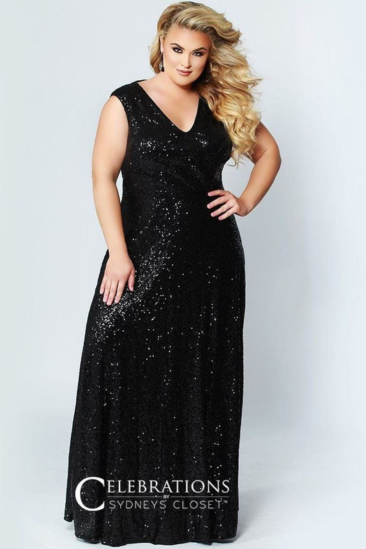 Sydney's Closet CE1801 Size 24 Long Sequin Plus Size Prom Dress Formal Evening Gown