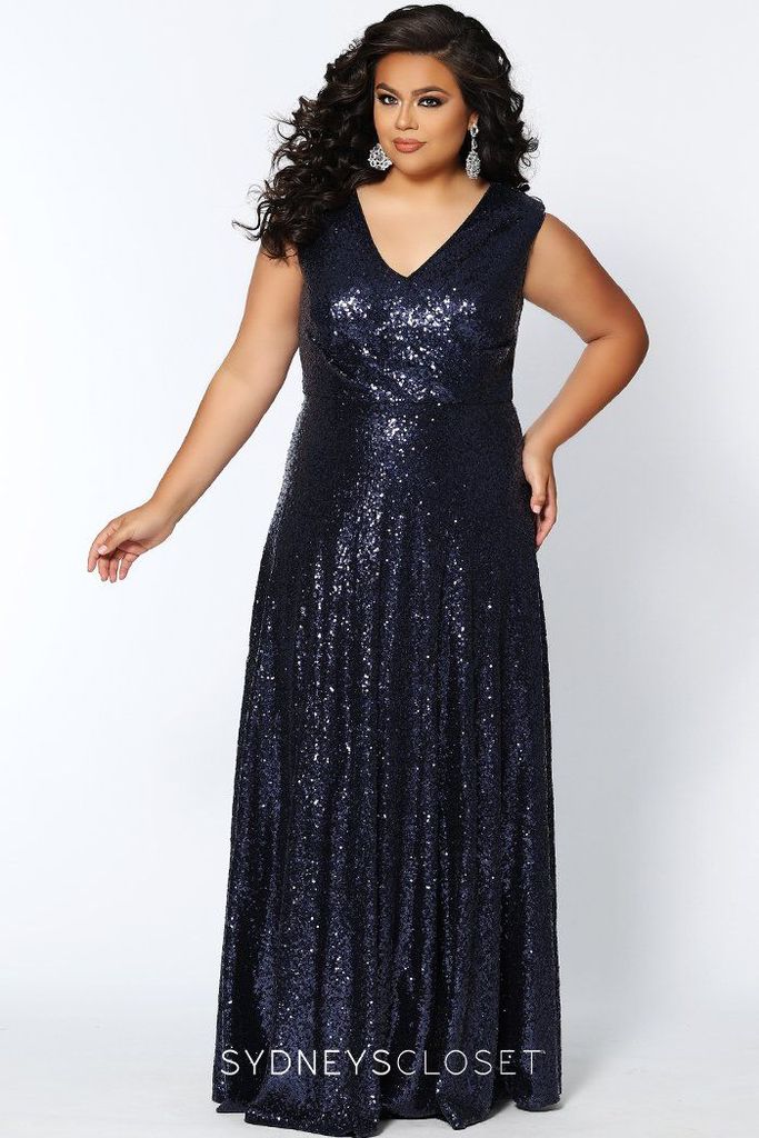 Sydney's Closet CE1801 Long Sequin Plus Size Prom Dress Formal Evening Gown