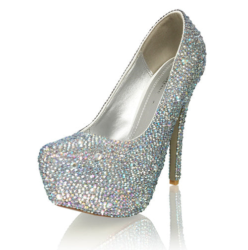 Marc Defang GÉRALDINE 6 Inch High Pageant Heel Prom Shoes AB CRYSTAL  DESCRIPTION 6" Heels, 2" Platforms Featured crystal color: AB crystals  All colors are available  100% custom handmade product, breathtaking craftsmanship  Performs amazingly on stage and runway Medium fit, run true to size  Available Sizes: 5.5, 6, 6.5, 7, 7.5, 8, 8.5, 9, 9.5, 10, 11 (Average 30 days before Arrival - custom made)