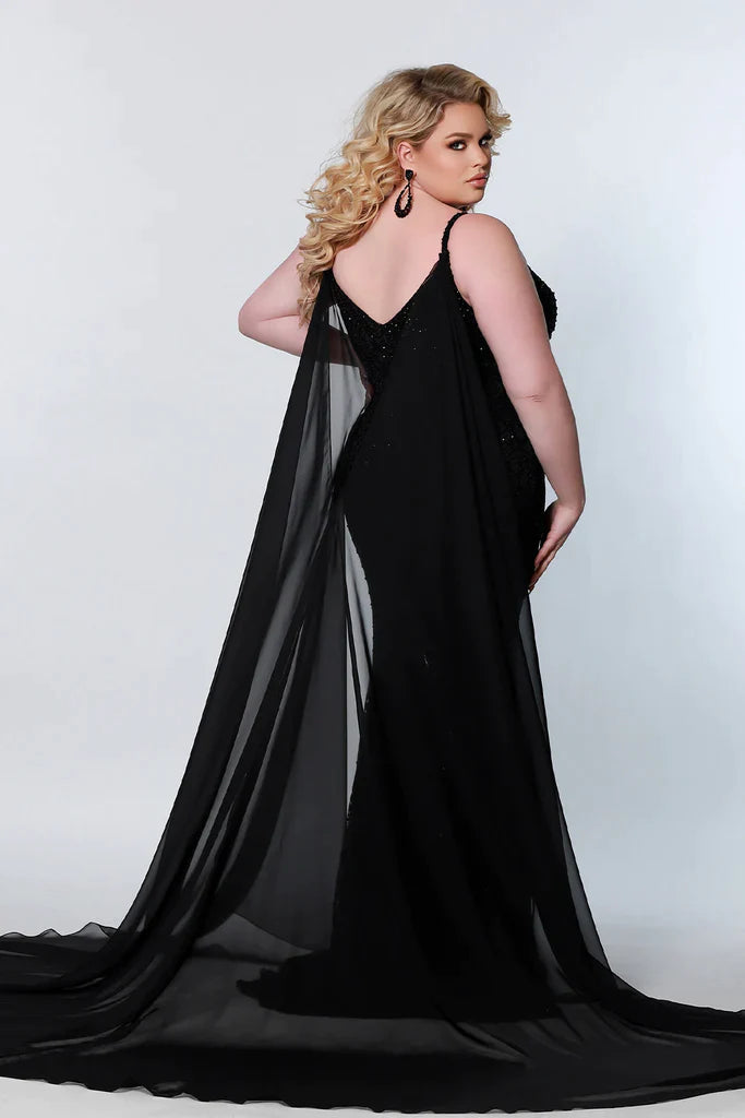 Sydney's Closet Johnathan Kayne JK1204 Chiffon Pageant Formal Cape Accessory Detachable Colors: Aqua, Black, Coral, Green, Light Blue, Neon, Pink, Purple, Red, Royal, White, Yellow One size fits all Long chiffon cape Clear snaps included