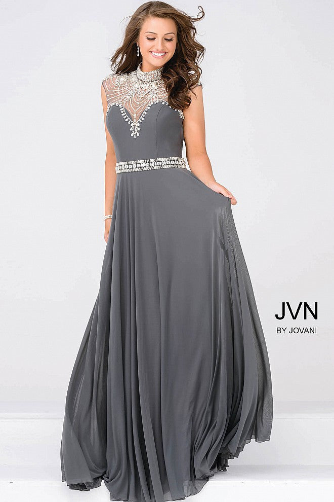 Jovani JVN 48641 size 12 Blush Long A Line Formal Dress Embellished Gown