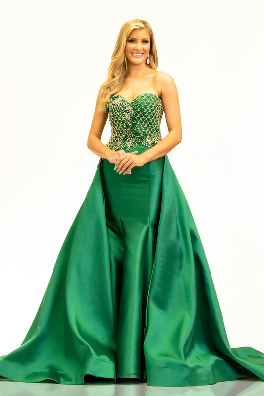 Johnathan-Kayne-2333-emerald-green-pageant-dress-front-sweetheart-neckline-strapless-embellished-bodice-mermaid-overskirt