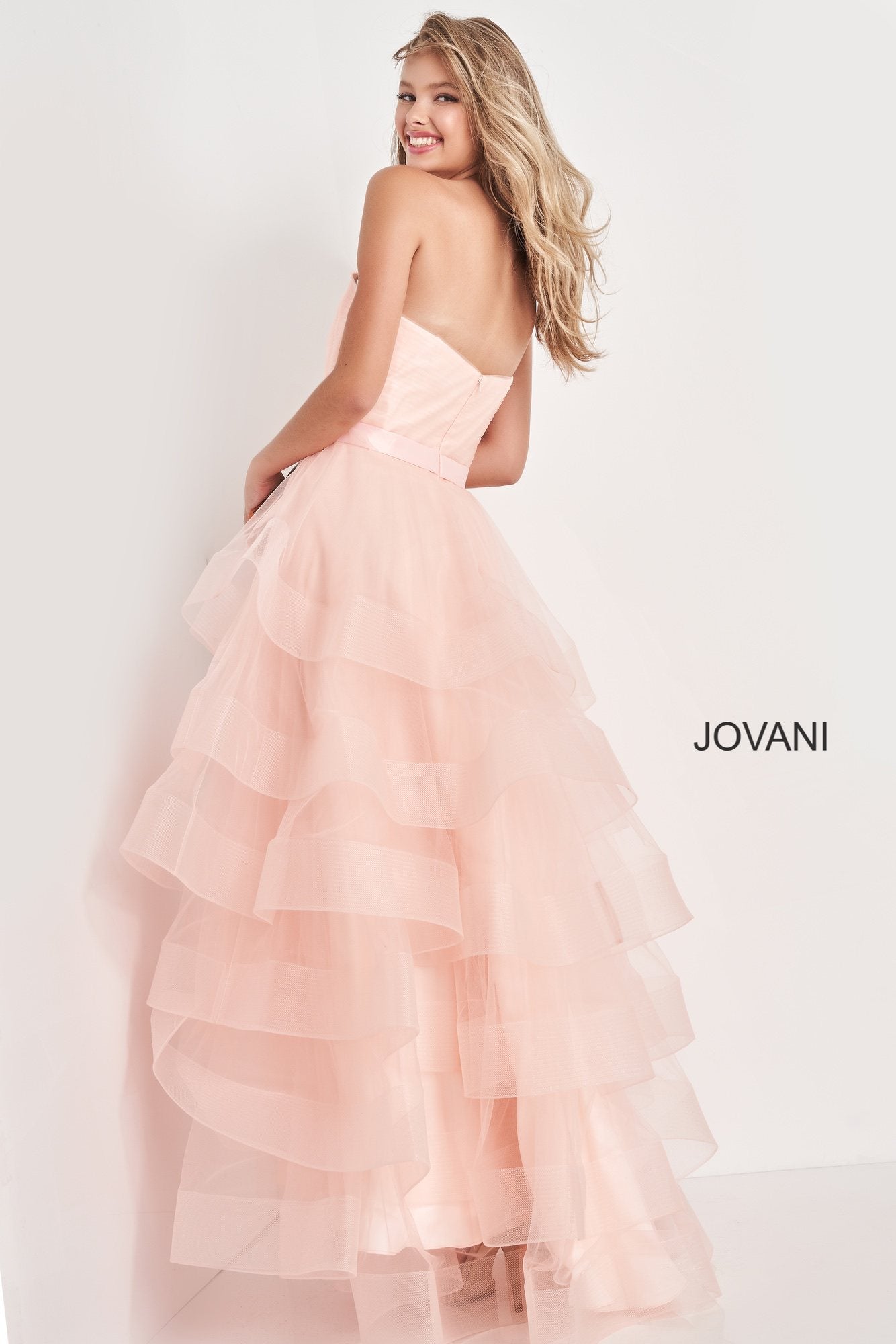 Jovani Kids K02442 is a Girls Prom Dress, Kids Pageant Gown & Pre Teen Formal Evening Wear gown. Girls Long Layered Ruffle Tulle Ballgown Dress with Tulle Skirt. Straight neckline.  Available Girls Sizes: 8, 10, 12, 14  Available Colors: Aqua, Black, Pink 